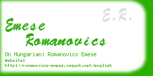 emese romanovics business card